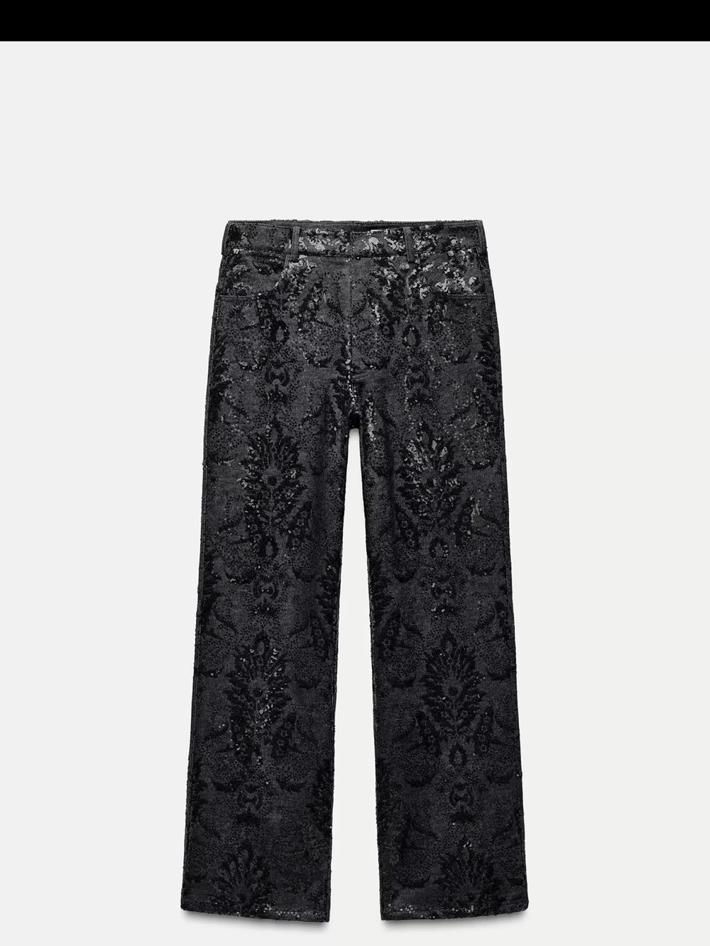 Zara Straight Cut Mid Rise Sequin Jeans ZW Collection